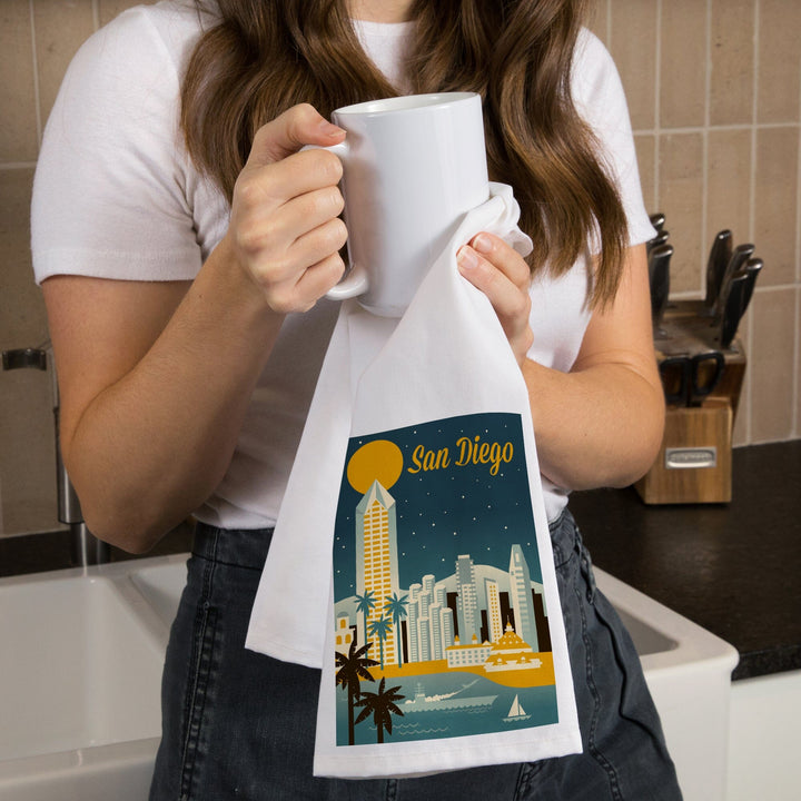 San Diego, California, Retro Skyline Series, Jigsaw Puzzle Kitchen Lantern Press 
