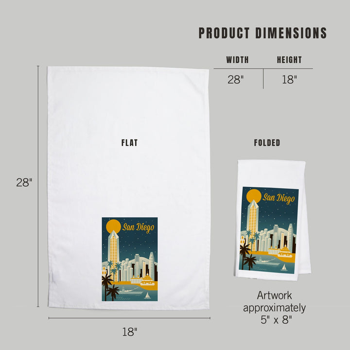 San Diego, California, Retro Skyline Series, Jigsaw Puzzle Kitchen Lantern Press 