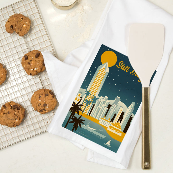 San Diego, California, Retro Skyline Series, Jigsaw Puzzle Kitchen Lantern Press 