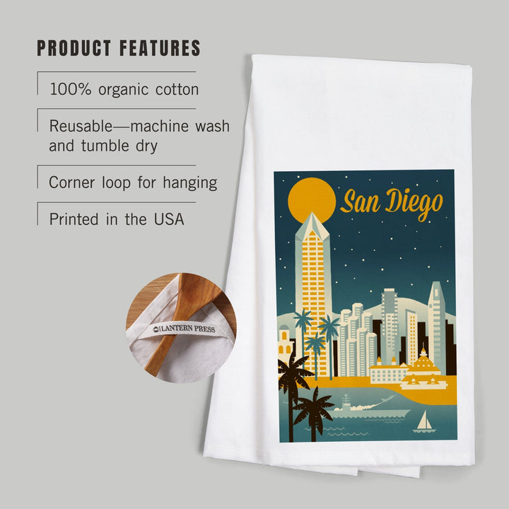 San Diego, California, Retro Skyline Series, Jigsaw Puzzle Kitchen Lantern Press 