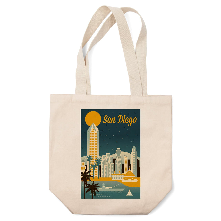 San Diego, California, Retro Skyline Series, Tote Bag Totes Lantern Press 