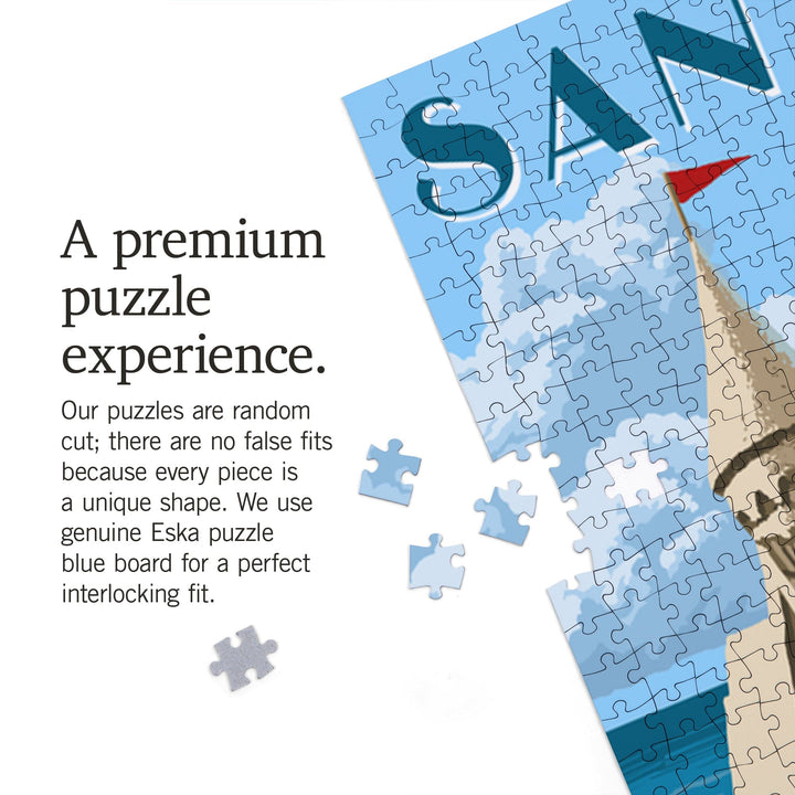 San Diego, California, Sandcastle, Jigsaw Puzzle Puzzle Lantern Press 