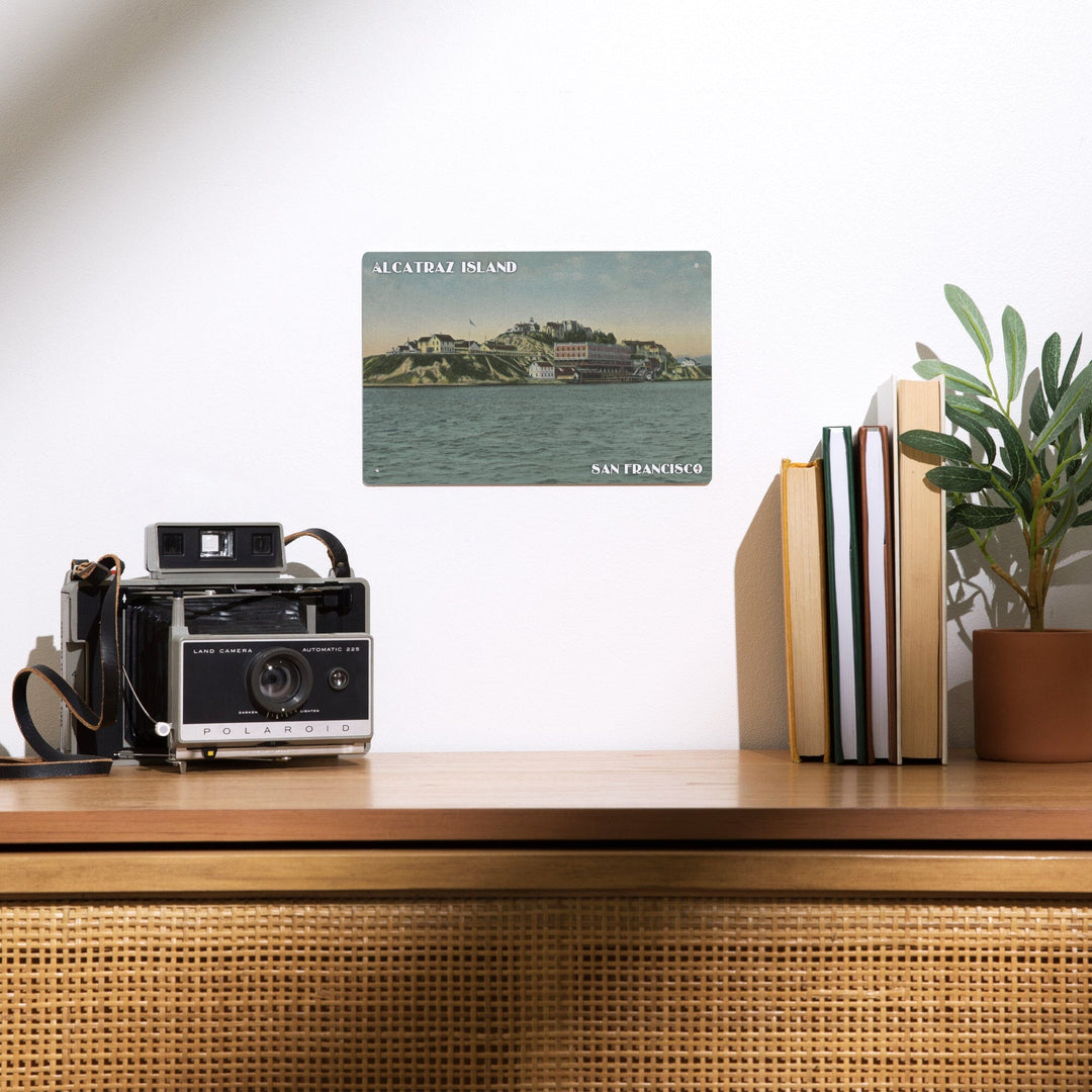 San Francisco, CA, Alcatraz Island Prison View, Art & Giclee Prints Metal Lantern Press 