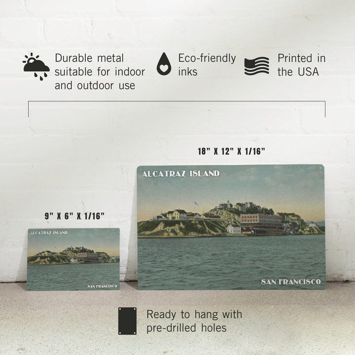 San Francisco, CA, Alcatraz Island Prison View, Art & Giclee Prints Metal Lantern Press 