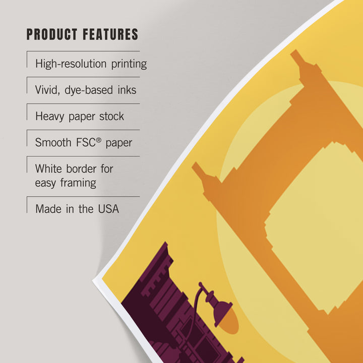 San Francisco, California, Cable Car and Sunset Bridge, Art & Giclee Prints Art Lantern Press 