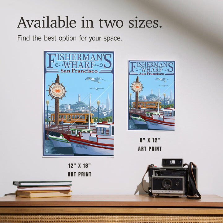 San Francisco, California, Fisherman's Wharf, Art & Giclee Prints Art Lantern Press 