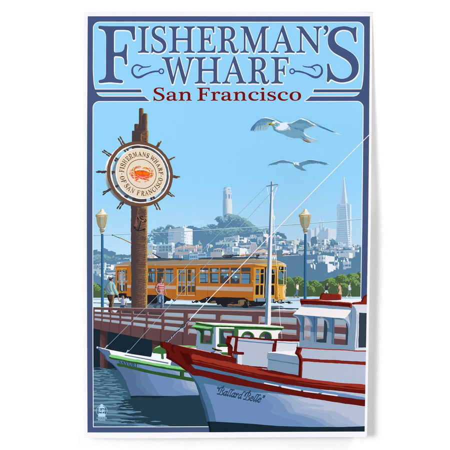 San Francisco, California, Fisherman's Wharf, Art & Giclee Prints Art Lantern Press 