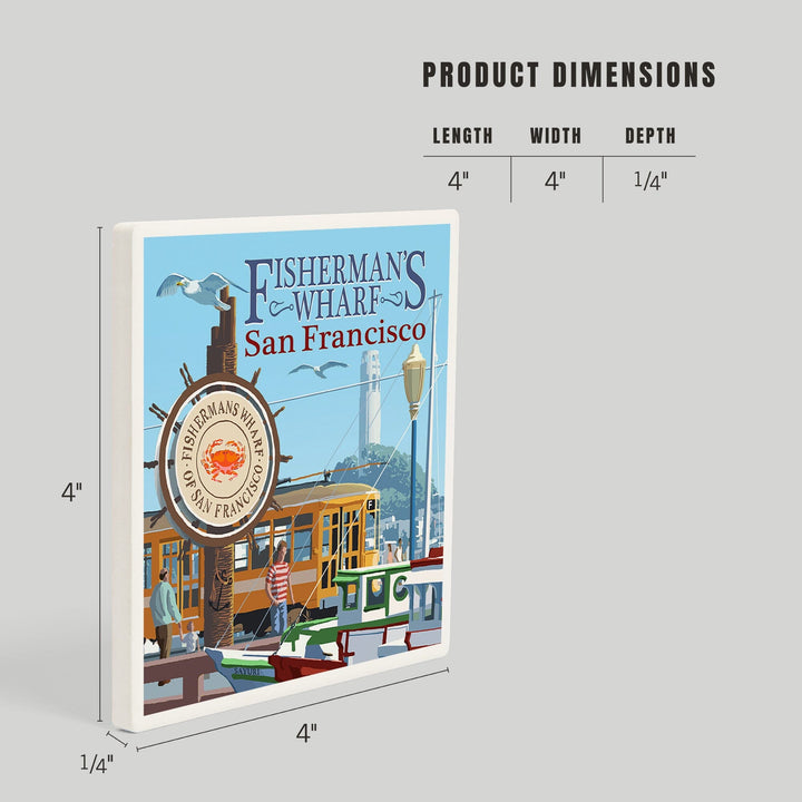 San Francisco, California, Fisherman's Wharf, Coasters Coasters Lantern Press 