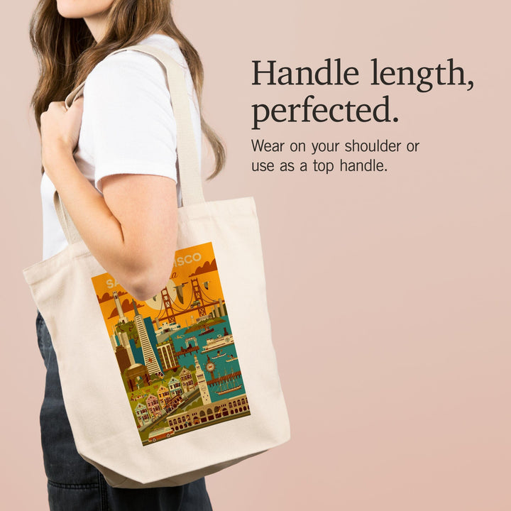 San Francisco, California, Geometric, Tote Bag Totes Lantern Press 