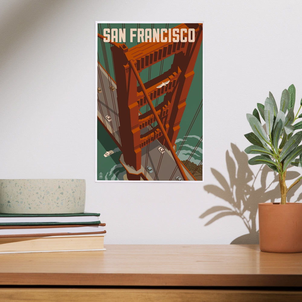 San Francisco, California, Golden Gate Bridge Aerial, Art & Giclee Prints Art Lantern Press 