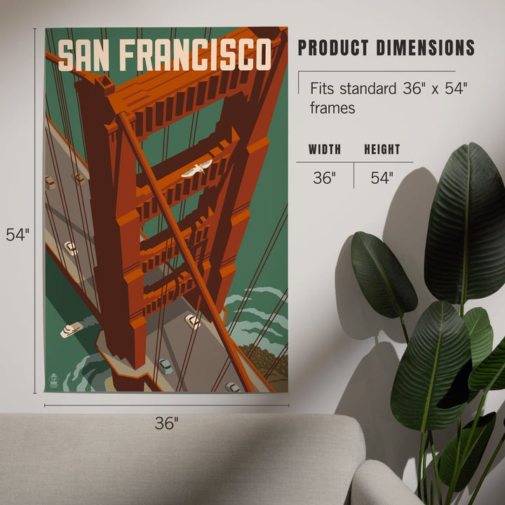 San Francisco, California, Golden Gate Bridge Aerial, Art & Giclee Prints Art Lantern Press 