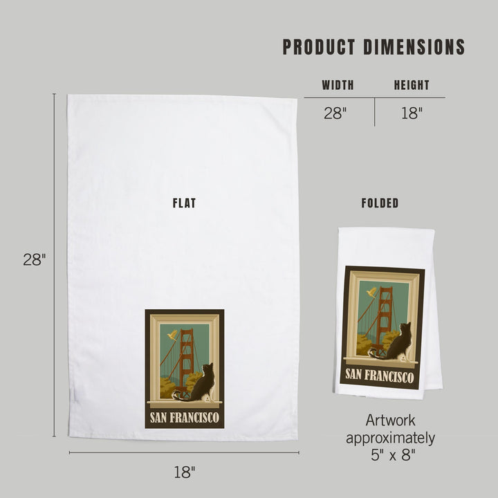 San Francisco, California, Golden Gate Bridge and Cat Window, Jigsaw Puzzle Kitchen Lantern Press 