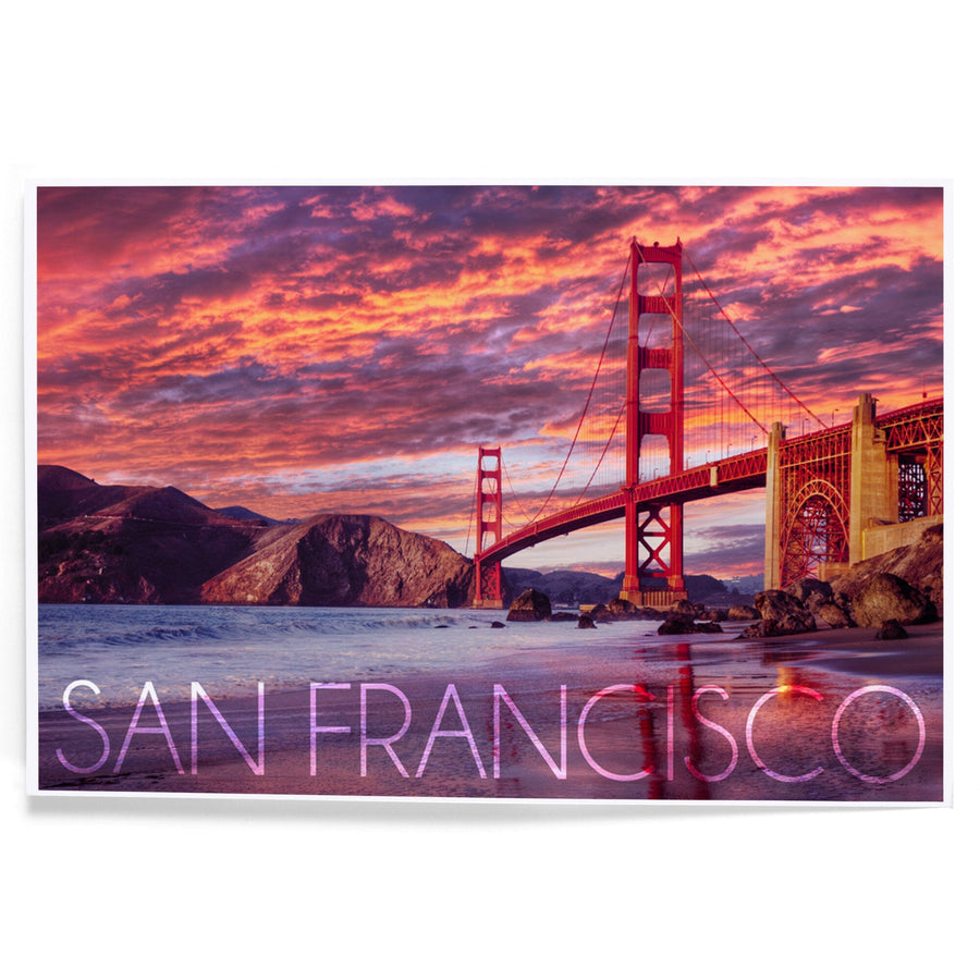 San Francisco, California, Golden Gate Bridge and Sunset, Art & Giclee Prints Art Lantern Press 