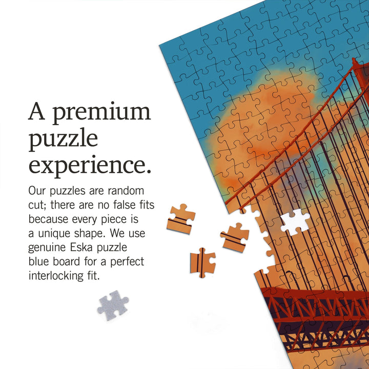 San Francisco, California, Golden Gate Bridge, Jigsaw Puzzle Puzzle Lantern Press 