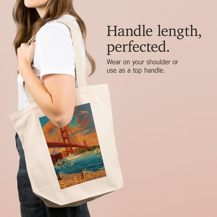 San Francisco, California, Golden Gate Bridge, Tote Bag Totes Lantern Press 