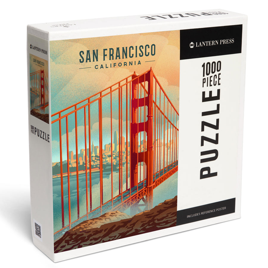 San Francisco, California, Lithograph, City Series, Jigsaw Puzzle Puzzle Lantern Press 