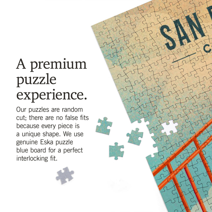 San Francisco, California, Lithograph, City Series, Jigsaw Puzzle Puzzle Lantern Press 