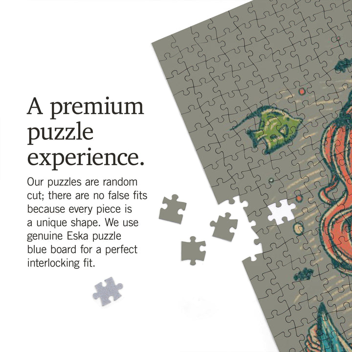 San Francisco, California, Mermaid and Anchor, Ocean Floor Scene, Jigsaw Puzzle Puzzle Lantern Press 