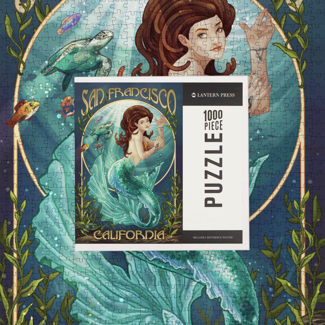 San Francisco, California, Mermaid, Jigsaw Puzzle Puzzle Lantern Press 