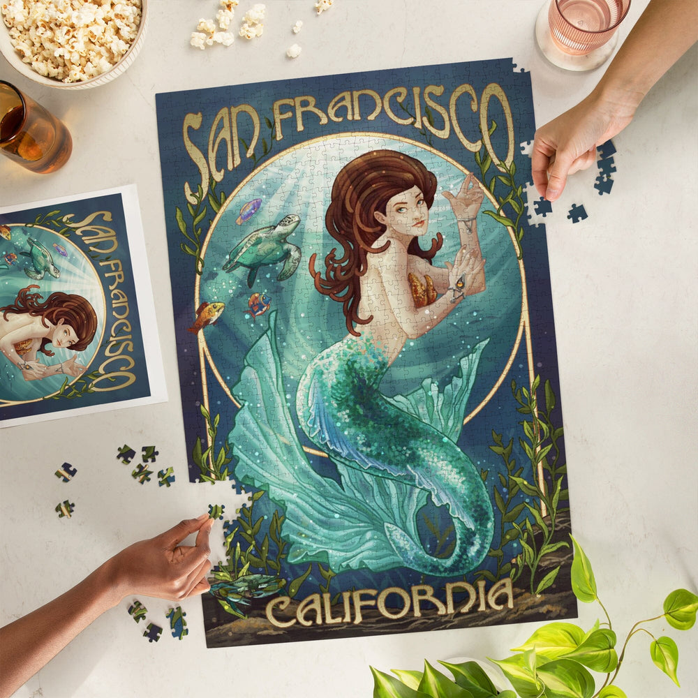 San Francisco, California, Mermaid, Jigsaw Puzzle Puzzle Lantern Press 