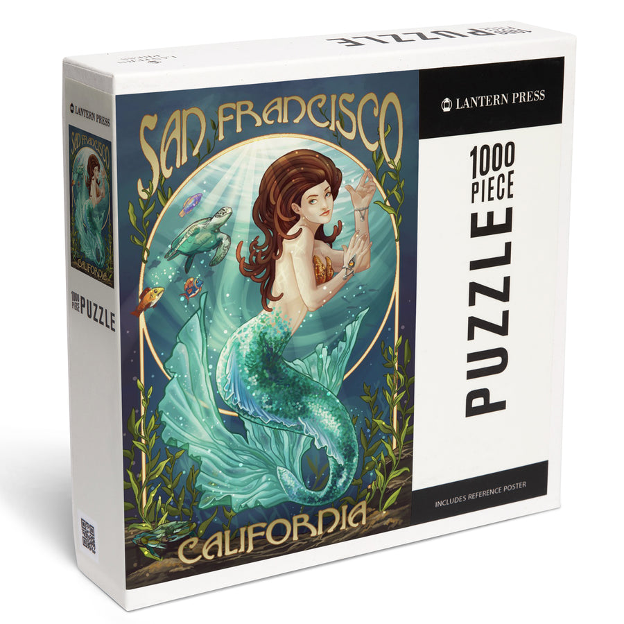 San Francisco, California, Mermaid, Jigsaw Puzzle Puzzle Lantern Press 