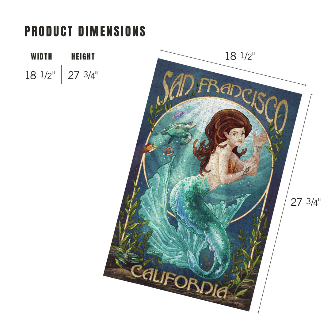 San Francisco, California, Mermaid, Jigsaw Puzzle Puzzle Lantern Press 