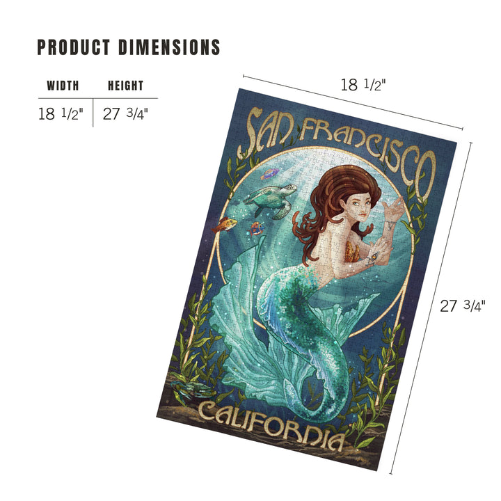 San Francisco, California, Mermaid, Jigsaw Puzzle Puzzle Lantern Press 
