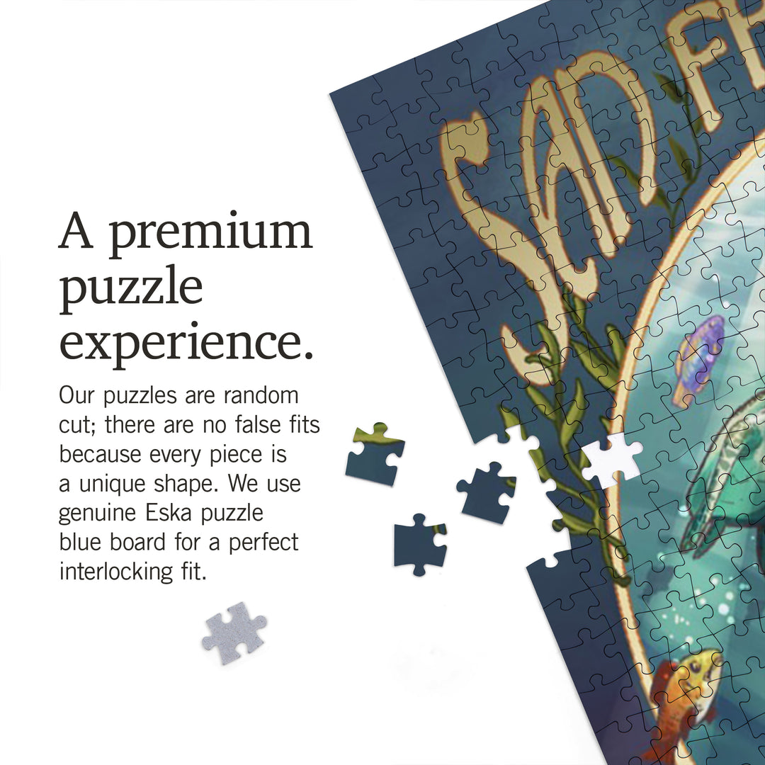 San Francisco, California, Mermaid, Jigsaw Puzzle Puzzle Lantern Press 