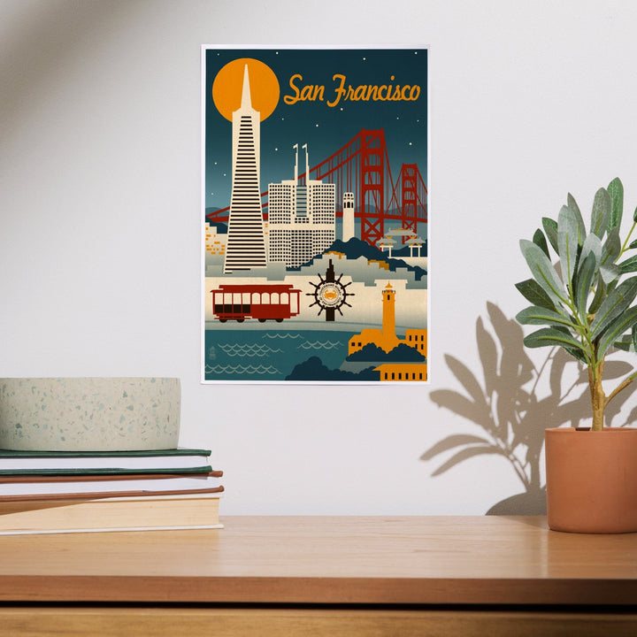 San Francisco, California, Retro Skyline, Art & Giclee Prints Art Lantern Press 