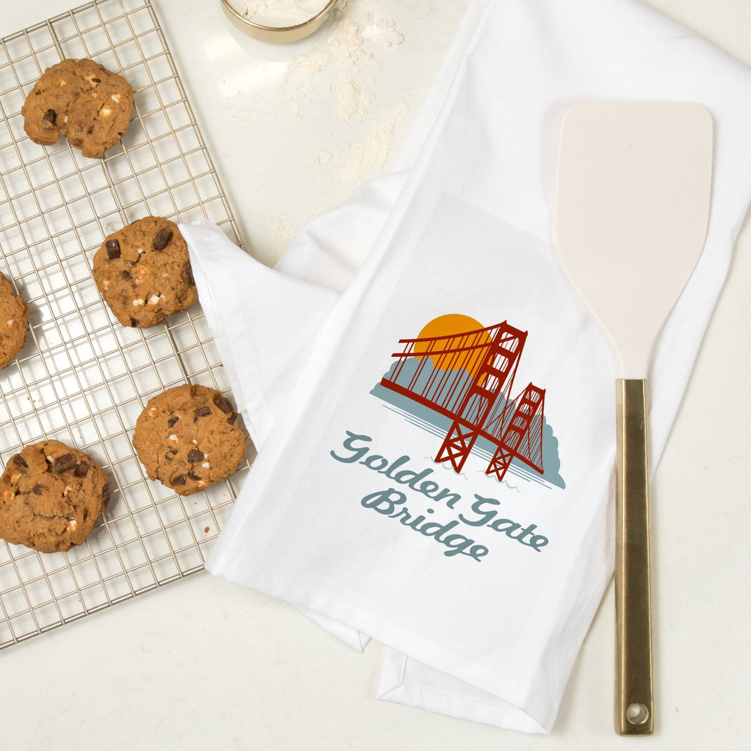 San Francisco, California, Retro Skyline, Golden Gate Bridge, Contour, Jigsaw Puzzle Kitchen Lantern Press 