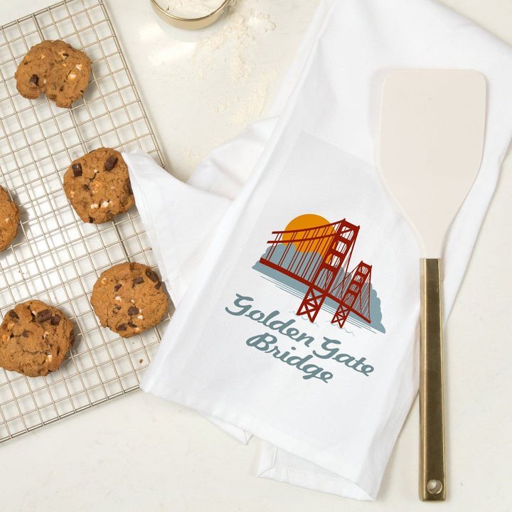 San Francisco, California, Retro Skyline, Golden Gate Bridge, Contour, Jigsaw Puzzle Kitchen Lantern Press 