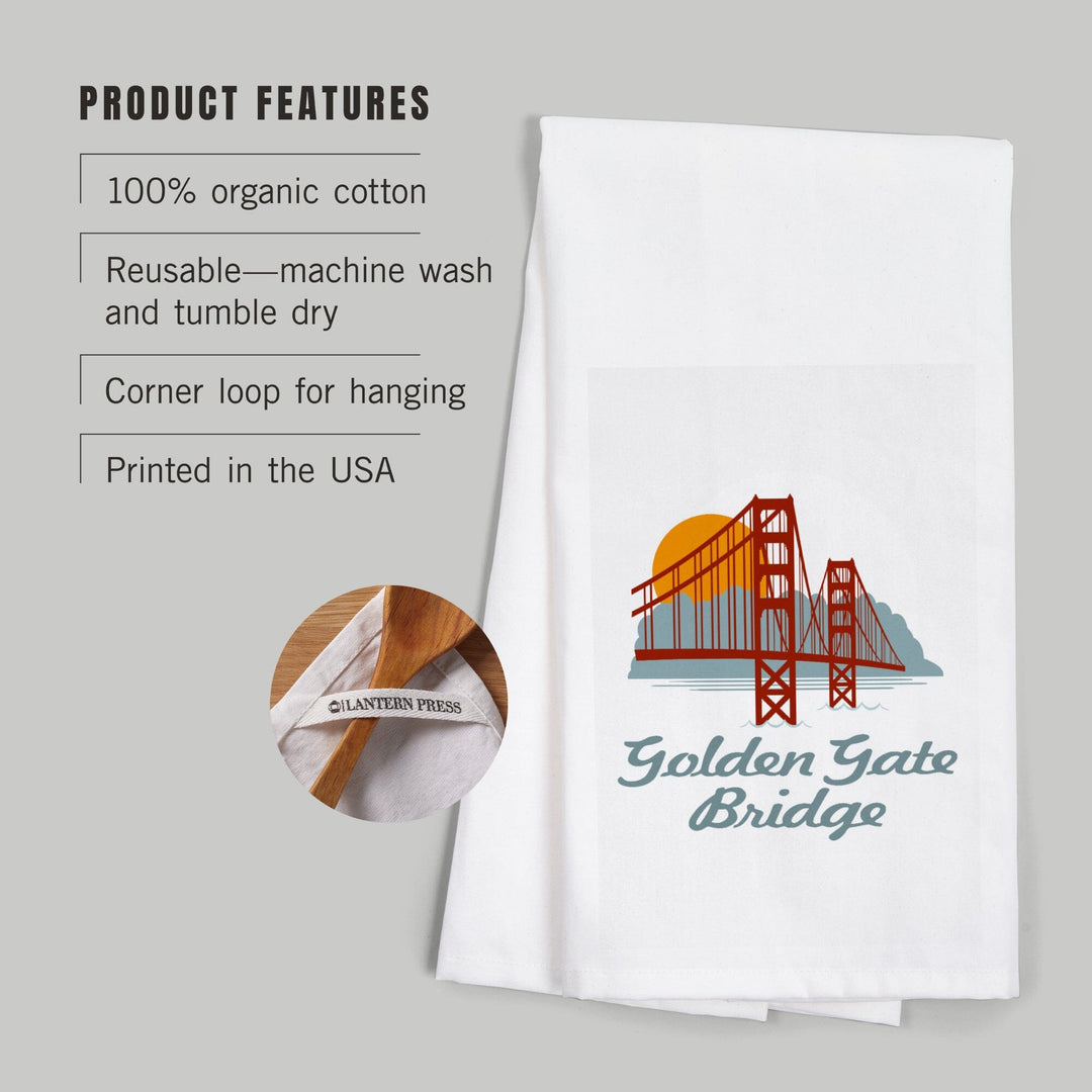 San Francisco, California, Retro Skyline, Golden Gate Bridge, Contour, Jigsaw Puzzle Kitchen Lantern Press 