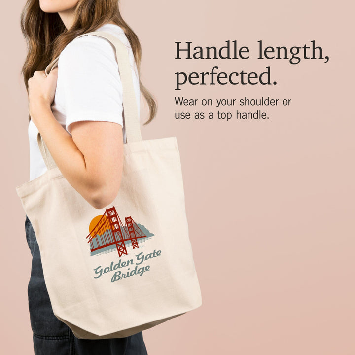 San Francisco, California, Retro Skyline, Golden Gate Bridge,, Tote Bag Totes Lantern Press 