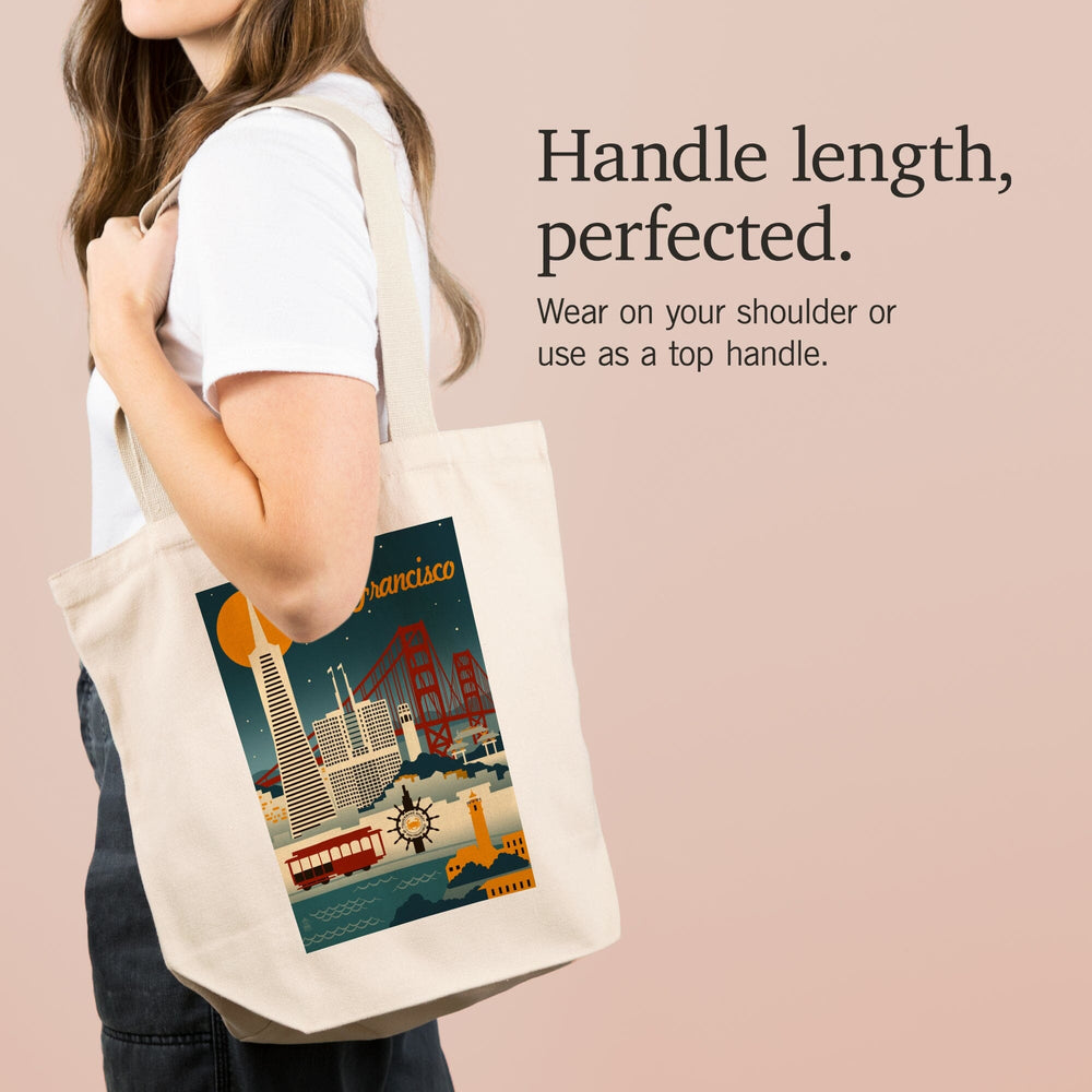 San Francisco, California, Retro Skyline, Tote Bag Totes Lantern Press 