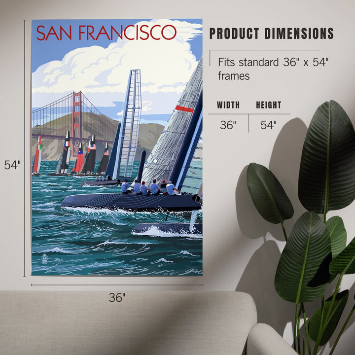 San Francisco, California, Sailboat Race, Art & Giclee Prints Art Lantern Press 