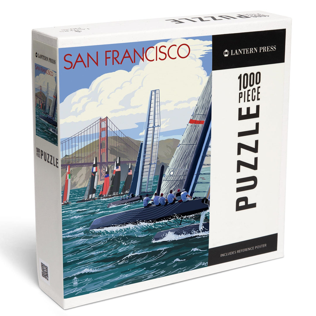 San Francisco, California, Sailboat Race, Jigsaw Puzzle Puzzle Lantern Press 