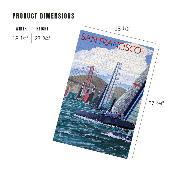 San Francisco, California, Sailboat Race, Jigsaw Puzzle Puzzle Lantern Press 