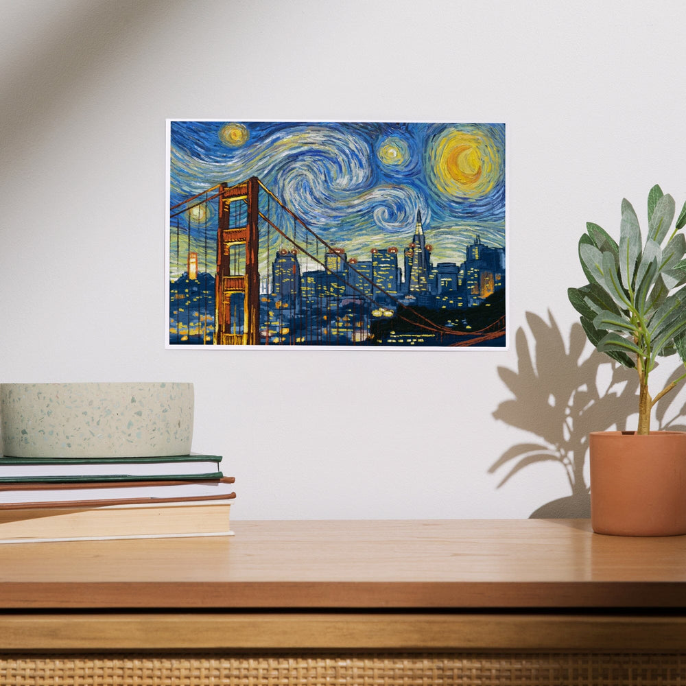 San Francisco, California, Starry Night City Series, Art & Giclee Prints Art Lantern Press 