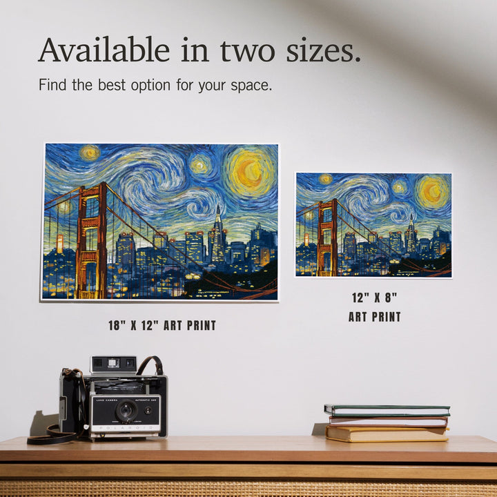 San Francisco, California, Starry Night City Series, Art & Giclee Prints Art Lantern Press 