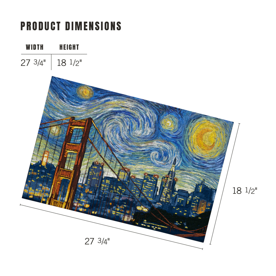 San Francisco, California, Starry Night City Series, Jigsaw Puzzle Puzzle Lantern Press 