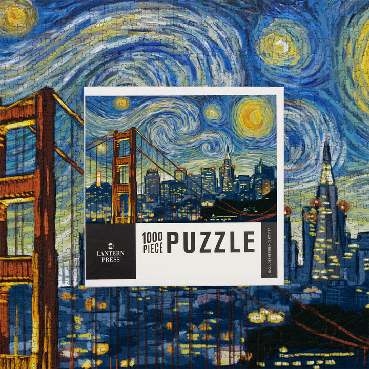 San Francisco, California, Starry Night City Series, Jigsaw Puzzle Puzzle Lantern Press 