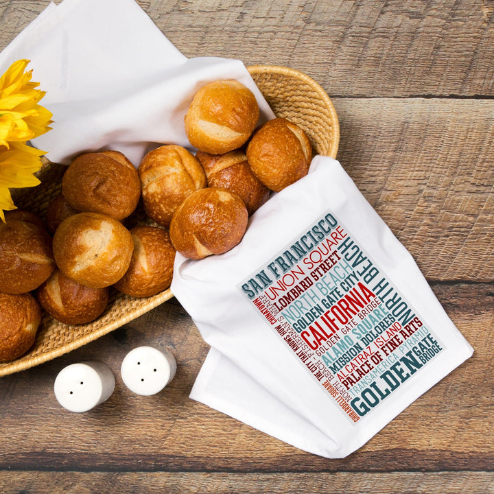 San Francisco, California, Typography, Jigsaw Puzzle Kitchen Lantern Press 