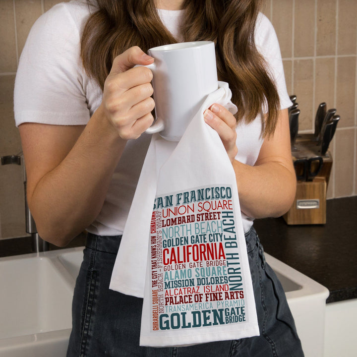 San Francisco, California, Typography, Jigsaw Puzzle Kitchen Lantern Press 