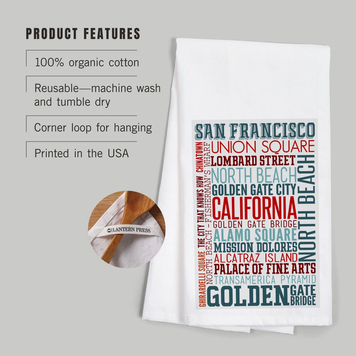 San Francisco, California, Typography, Jigsaw Puzzle Kitchen Lantern Press 