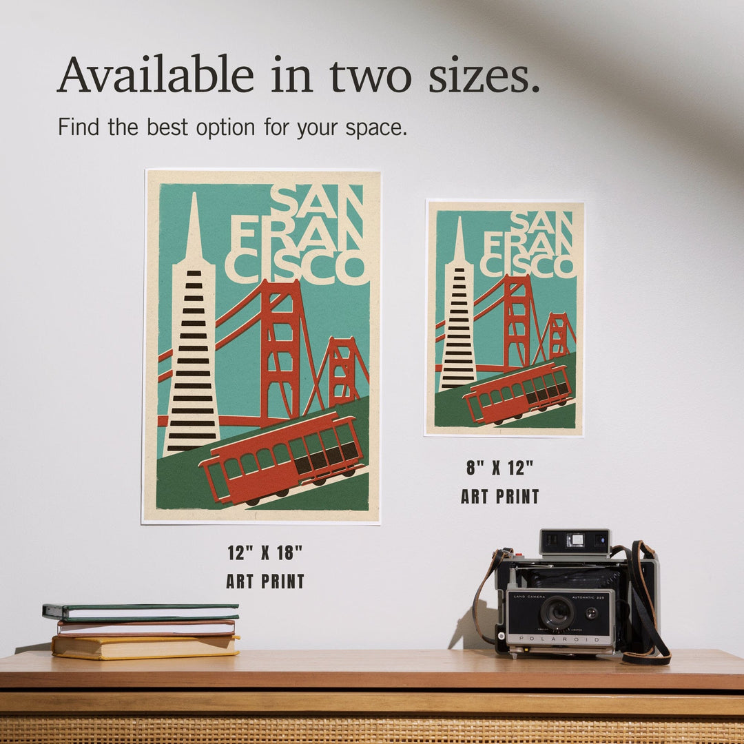 San Francisco, California, Woodblock, Art & Giclee Prints Art Lantern Press 
