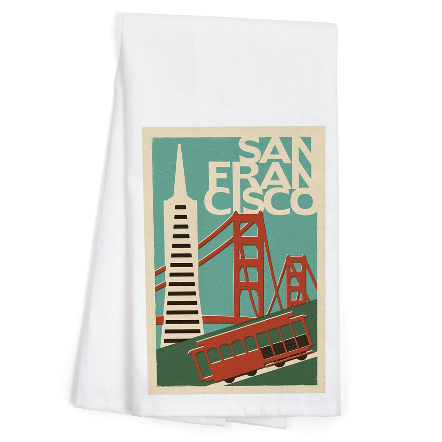 San Francisco, California, Woodblock, Jigsaw Puzzle Kitchen Lantern Press 