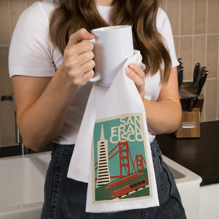 San Francisco, California, Woodblock, Jigsaw Puzzle Kitchen Lantern Press 