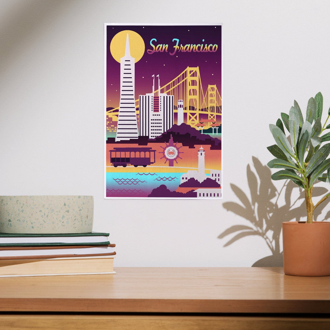 San Francisco, Retro Skyline Chromatic Series, Art & Giclee Prints Art Lantern Press 