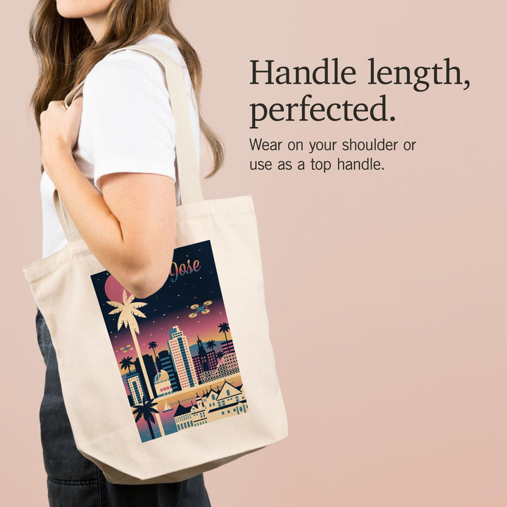 San Jose, California, Retro Skyline Chromatic Series, Tote Bag Totes Lantern Press 