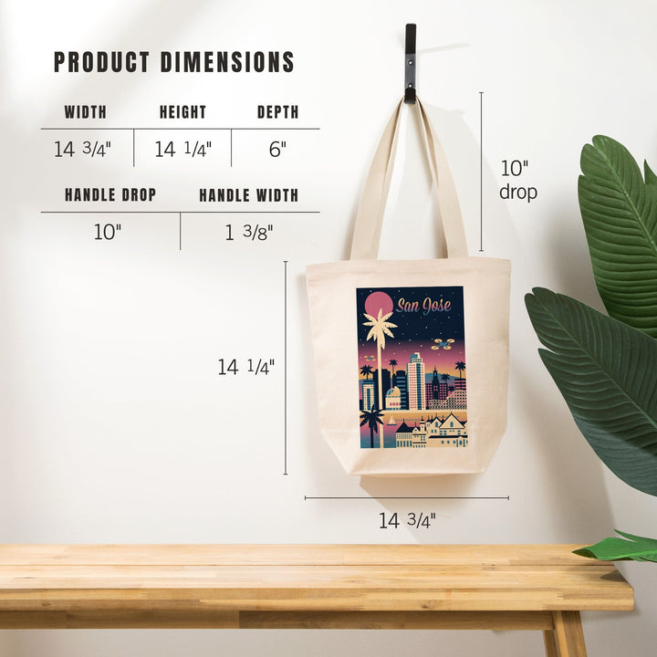 San Jose, California, Retro Skyline Chromatic Series, Tote Bag Totes Lantern Press 